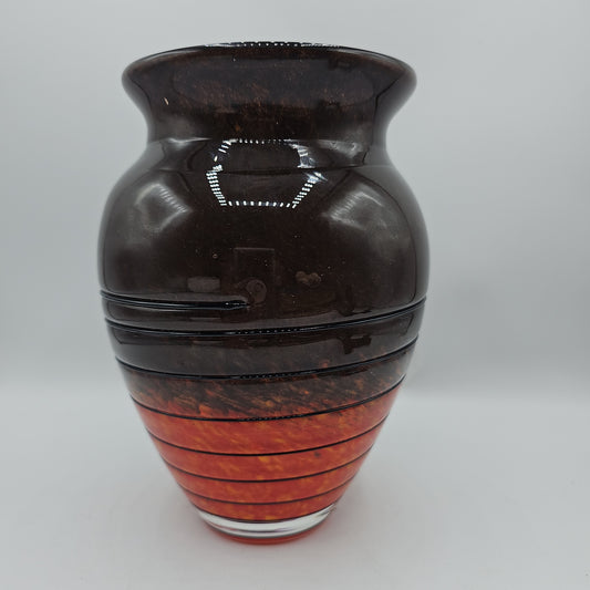 Art Glass Vase with Applied Swirl