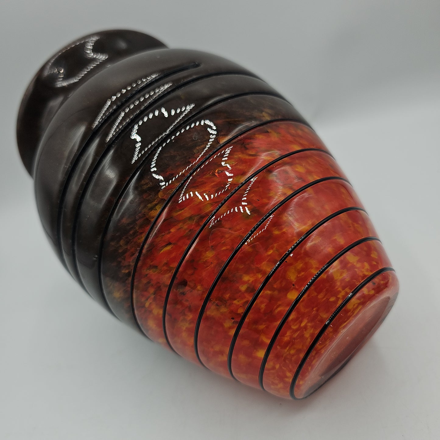 Art Glass Vase with Applied Swirl