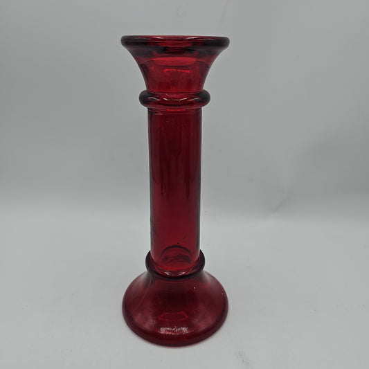 Vintage Red Indiana Glass Taper Candle Holder