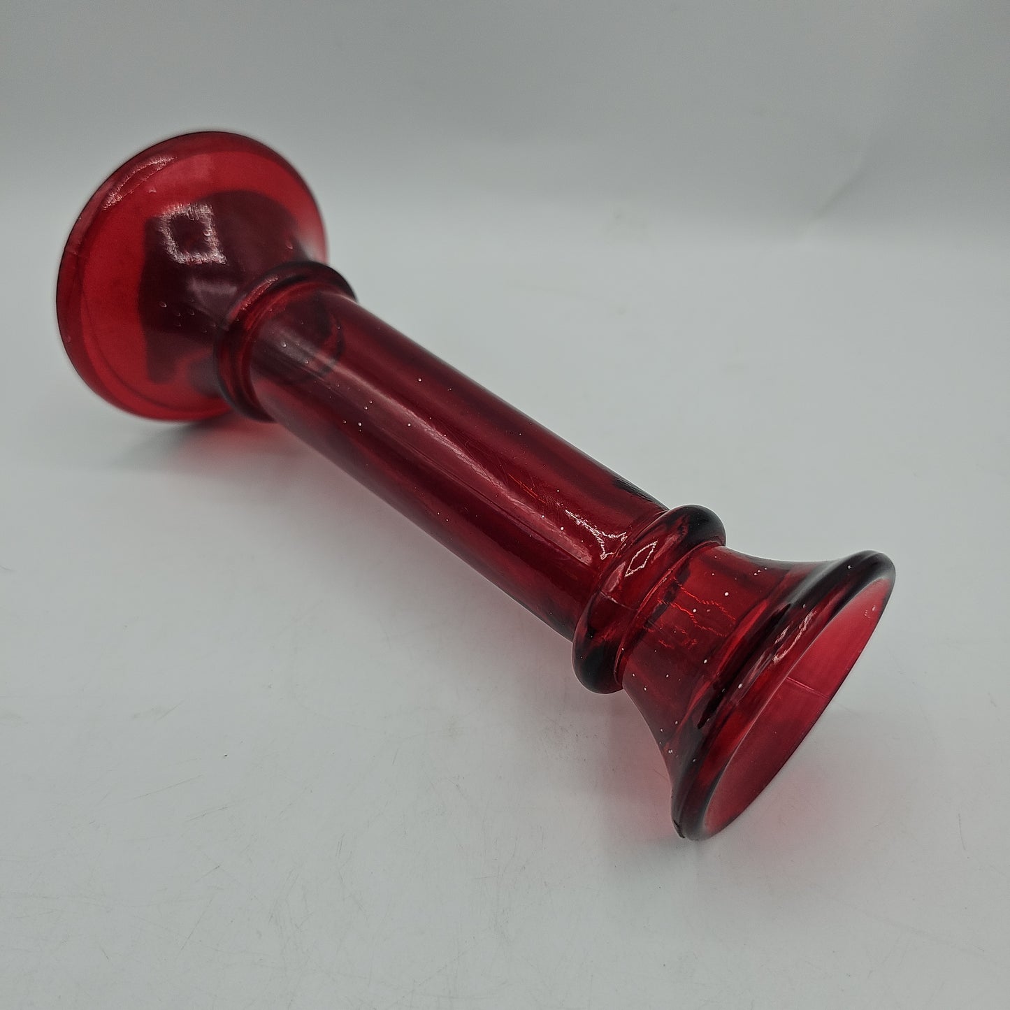 Vintage Red Indiana Glass Taper Candle Holder