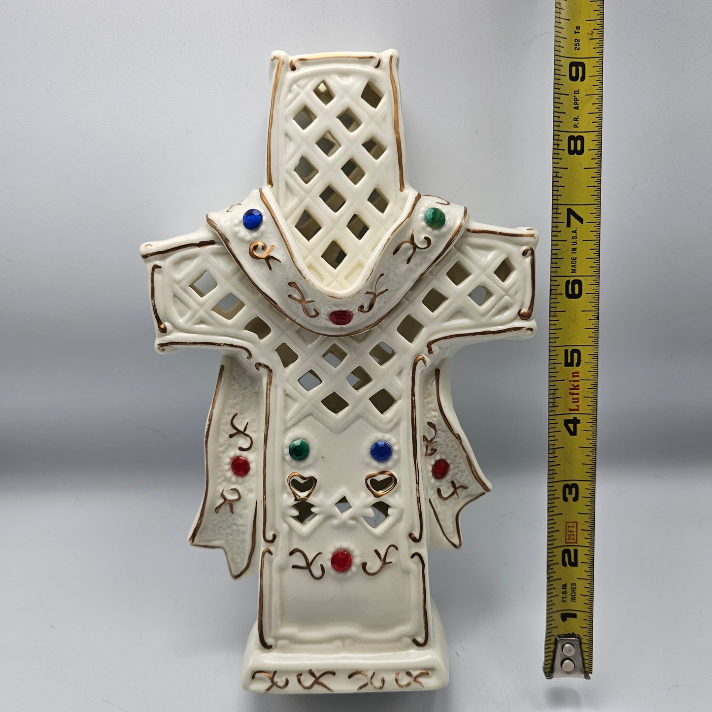 Ceramic Cross Votive Candle Holder