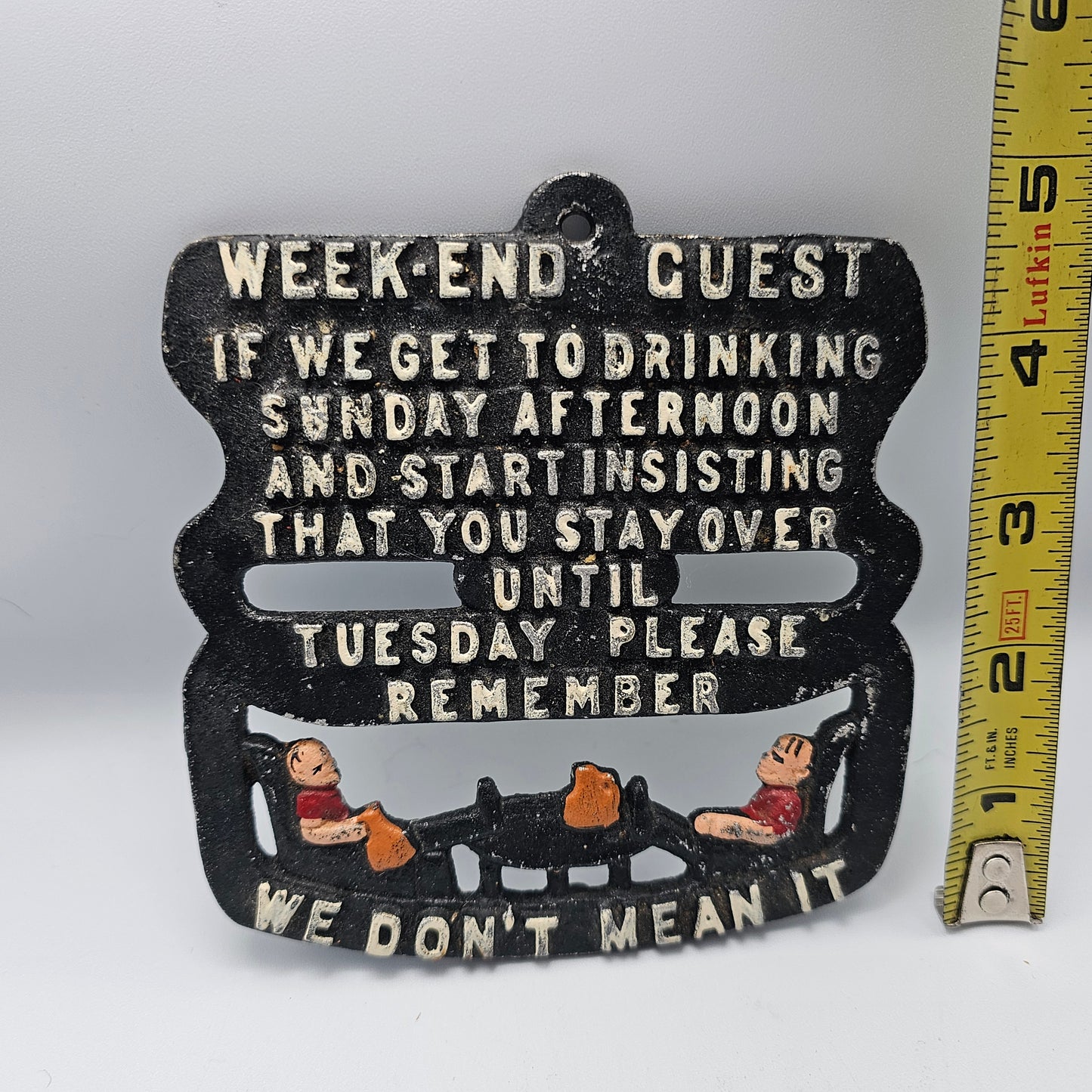 "Weekend Guest" Cast Iron Wall Hanging/Trivit