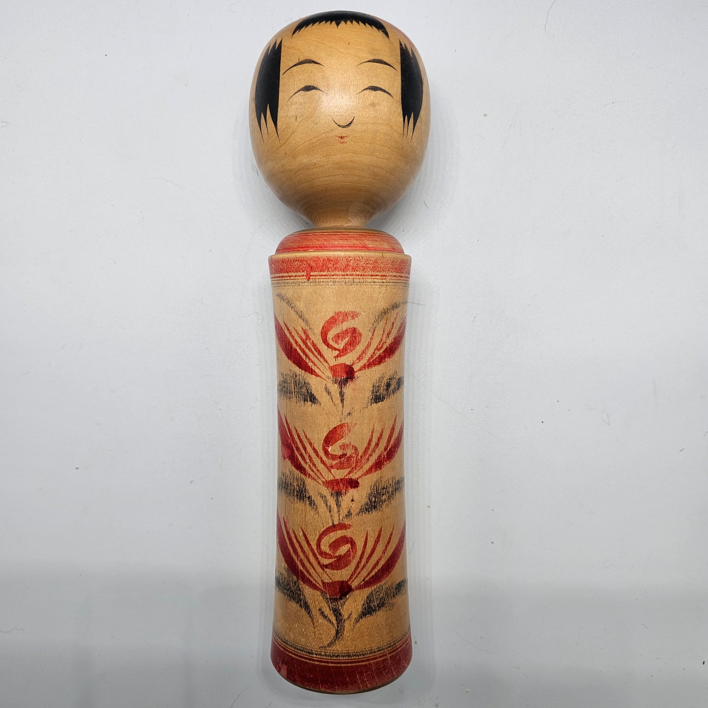 Vintage Signed Artisan Male Kokeshi Doll 10" Tall