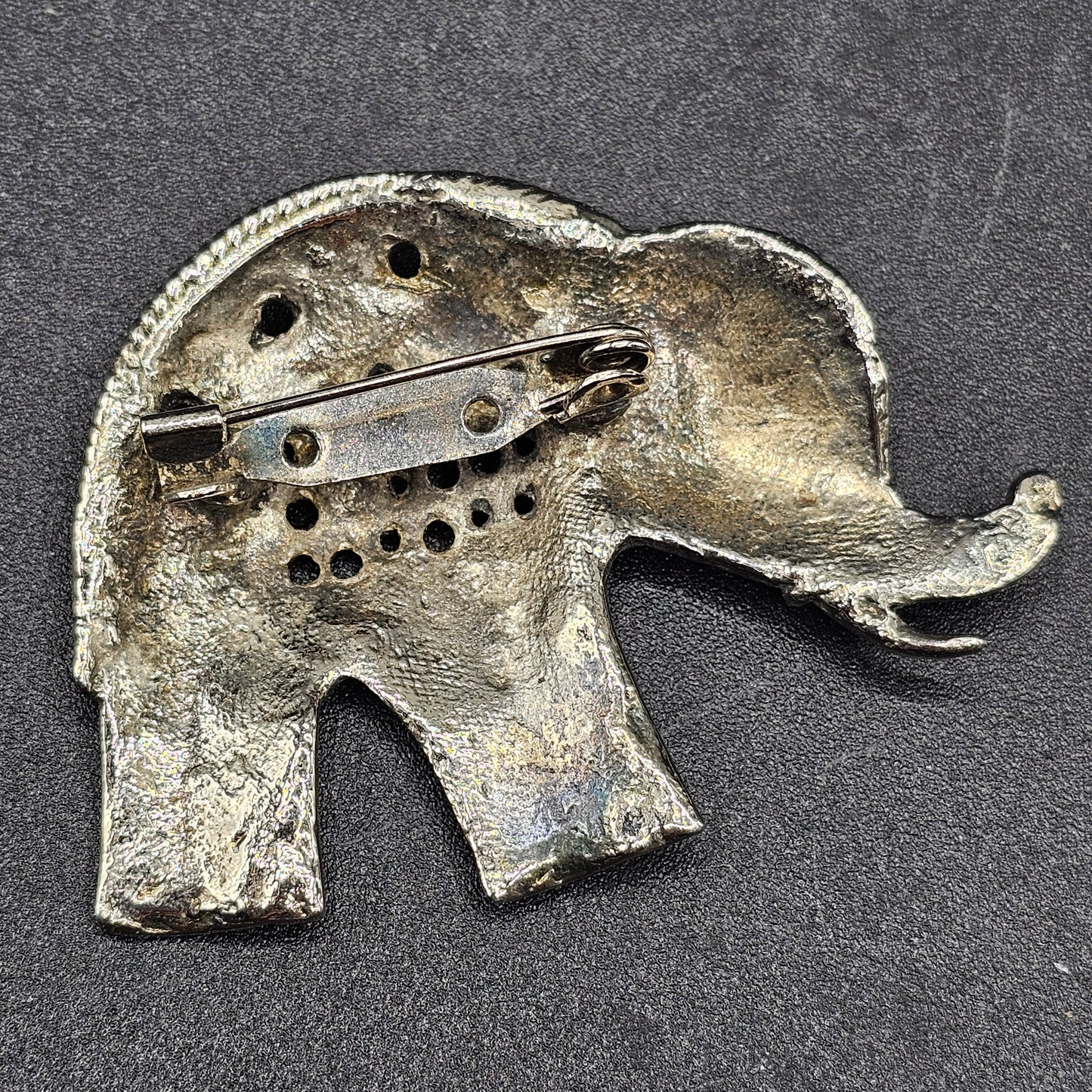 Elephant Silver Tone Metal Pin Brooch