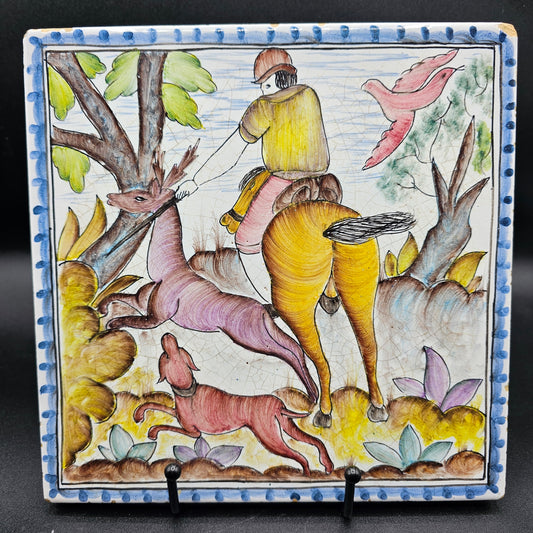 Vintage Portugese Hand Painted Tile