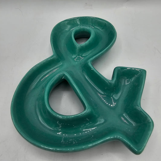 Green Ceramic Ampersand Trinket Dish