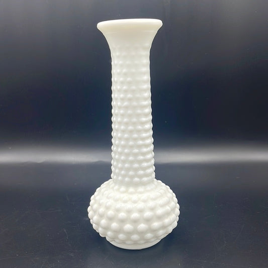 E.O. Brody White Milk Glass Hobnail Vase