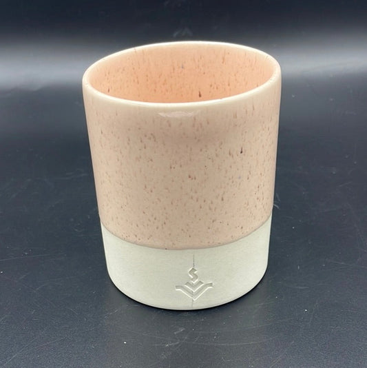 Tiny Badger Pink and Unglazed Ceramic Planter