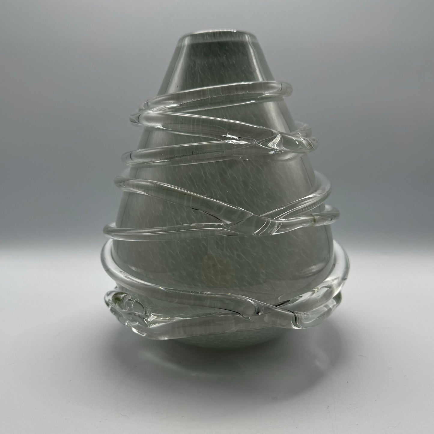 Art Glass Applied Swirl Art Glass Vase
