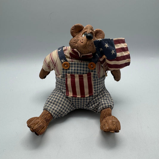 Russ Berrie Patriotic Bear Shelf Sitter