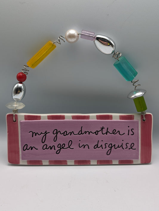 "My Grandmother is an Angel" Beaded Sign