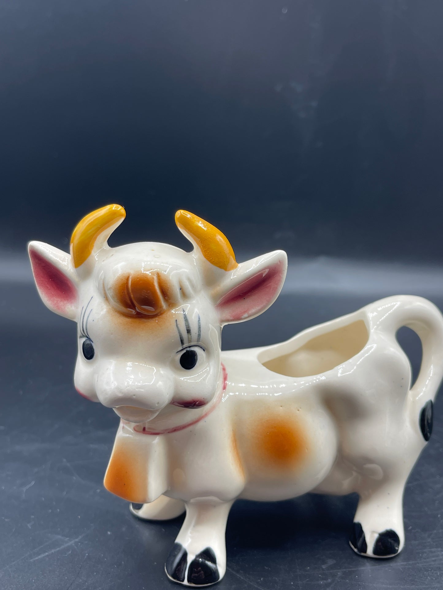 Vintage Ceramic Cow Creamer and Salt and Pepper Shaker Set