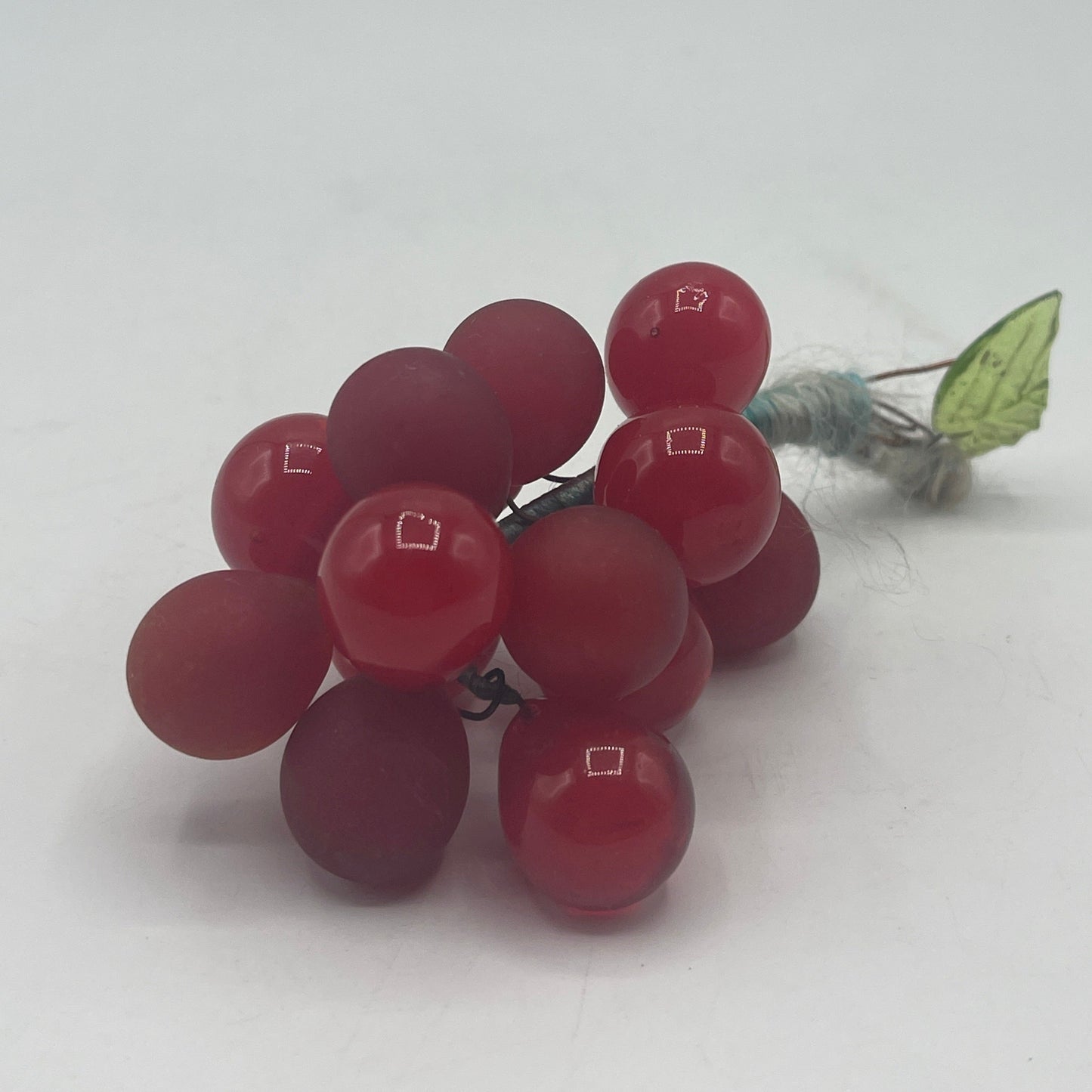 Vintage Hand Tied Murano Style Red Glass Grape Cluster