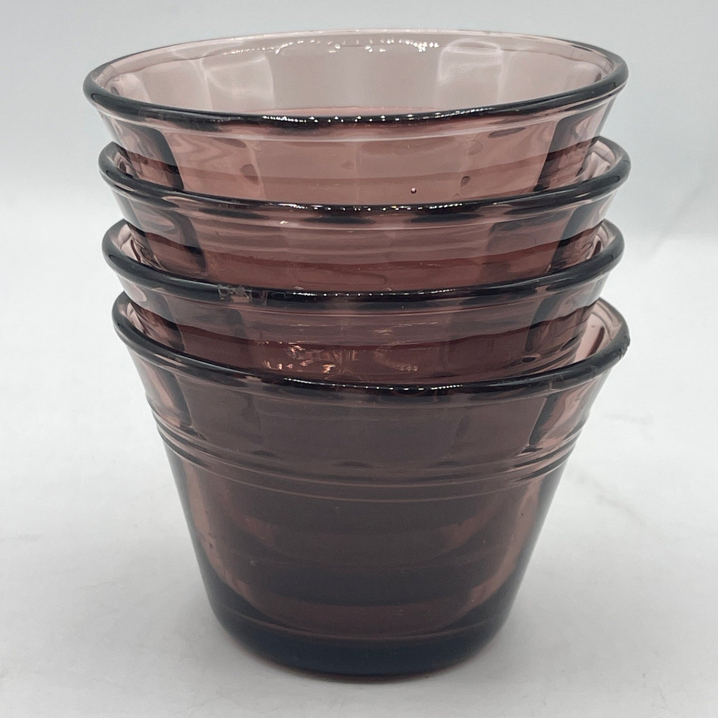 Vintage Glass Custard Cups - Plum - Set of 4