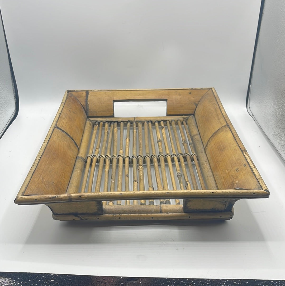 Vintage Asian Bamboo Tray