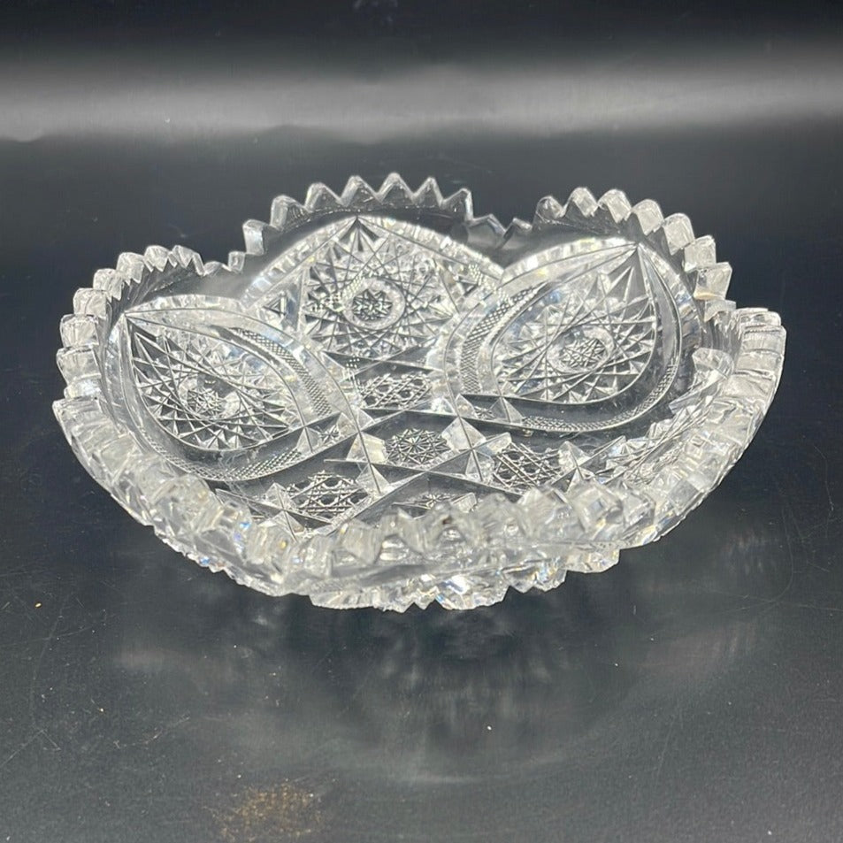 American Brilliant Crystal Trinket Dish