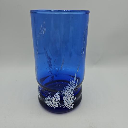 Hand Blown Cobalt+White Glass