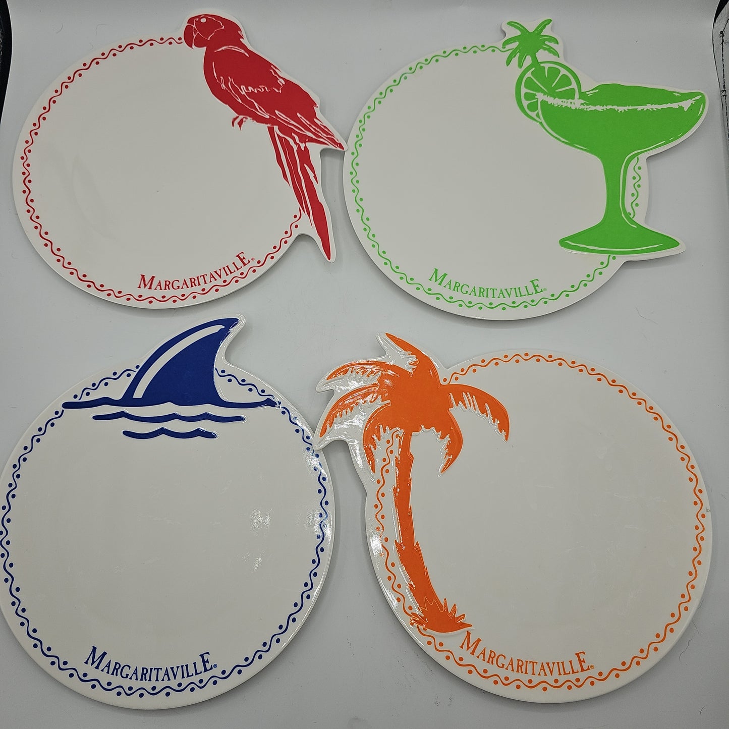 Jimmy Buffet Margaritaville Melamine Plates - set of 4