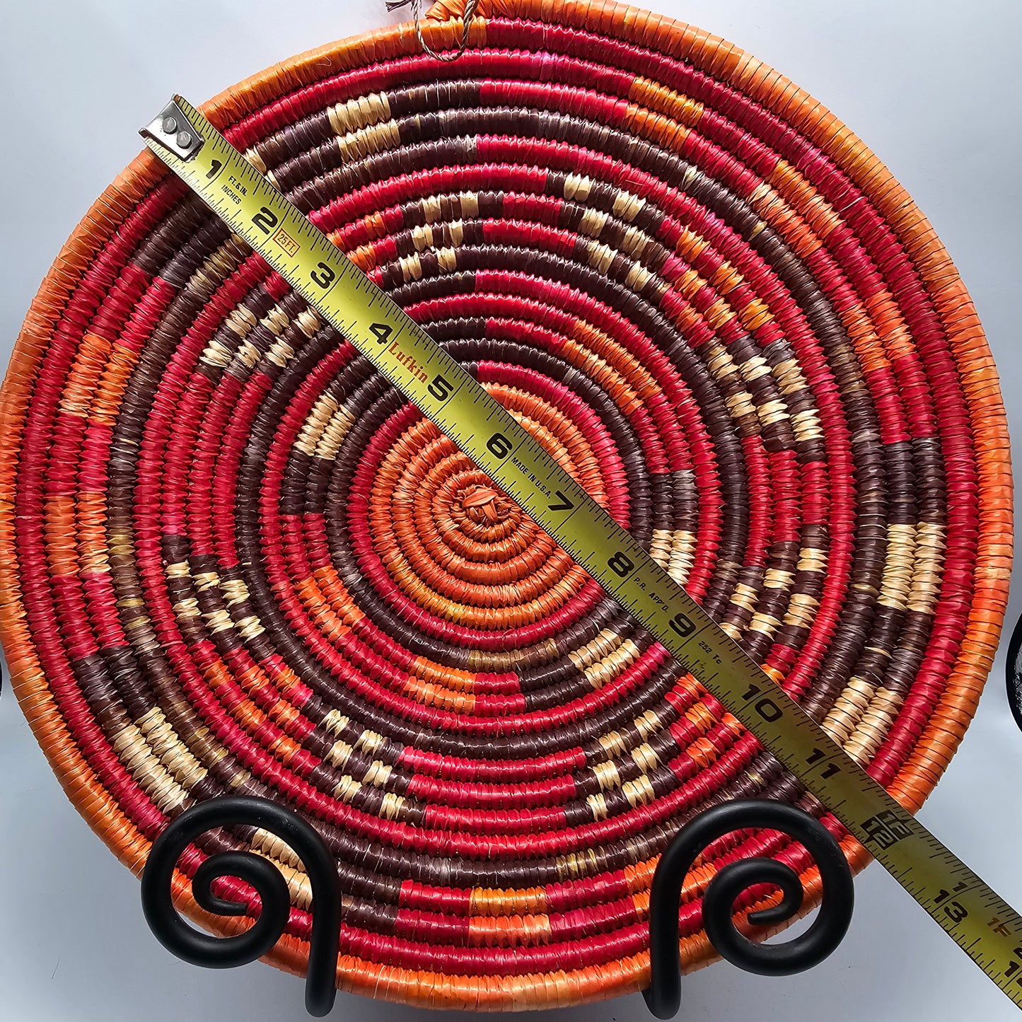 Vintage Hand Woven Basket in Multi Colored Tribal Design