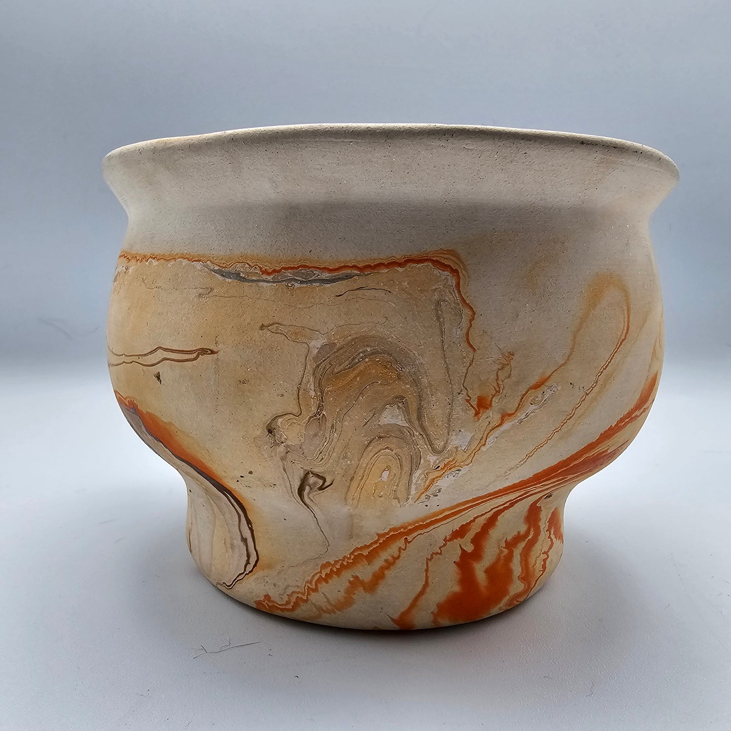 Nemadji Bowl with Orange Swirls