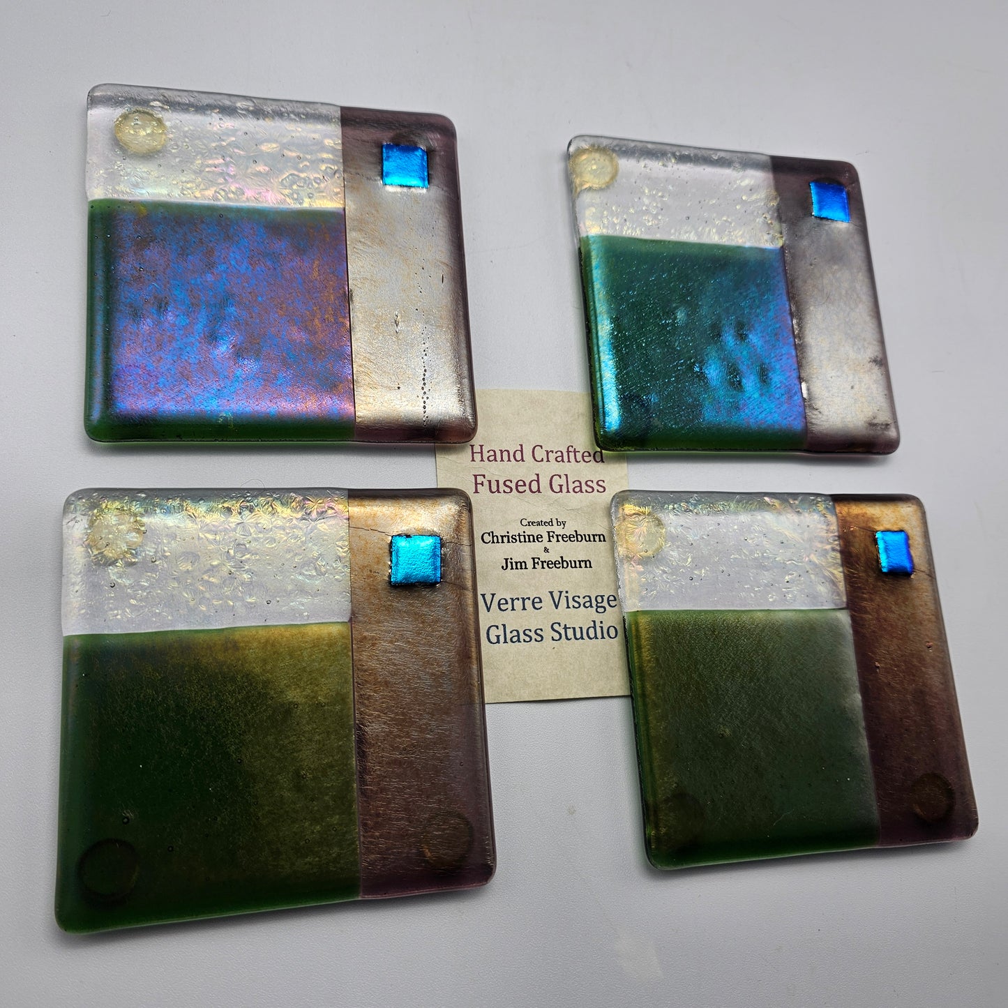 Verre Visage Studio Art Glass Coasters - Set of 4