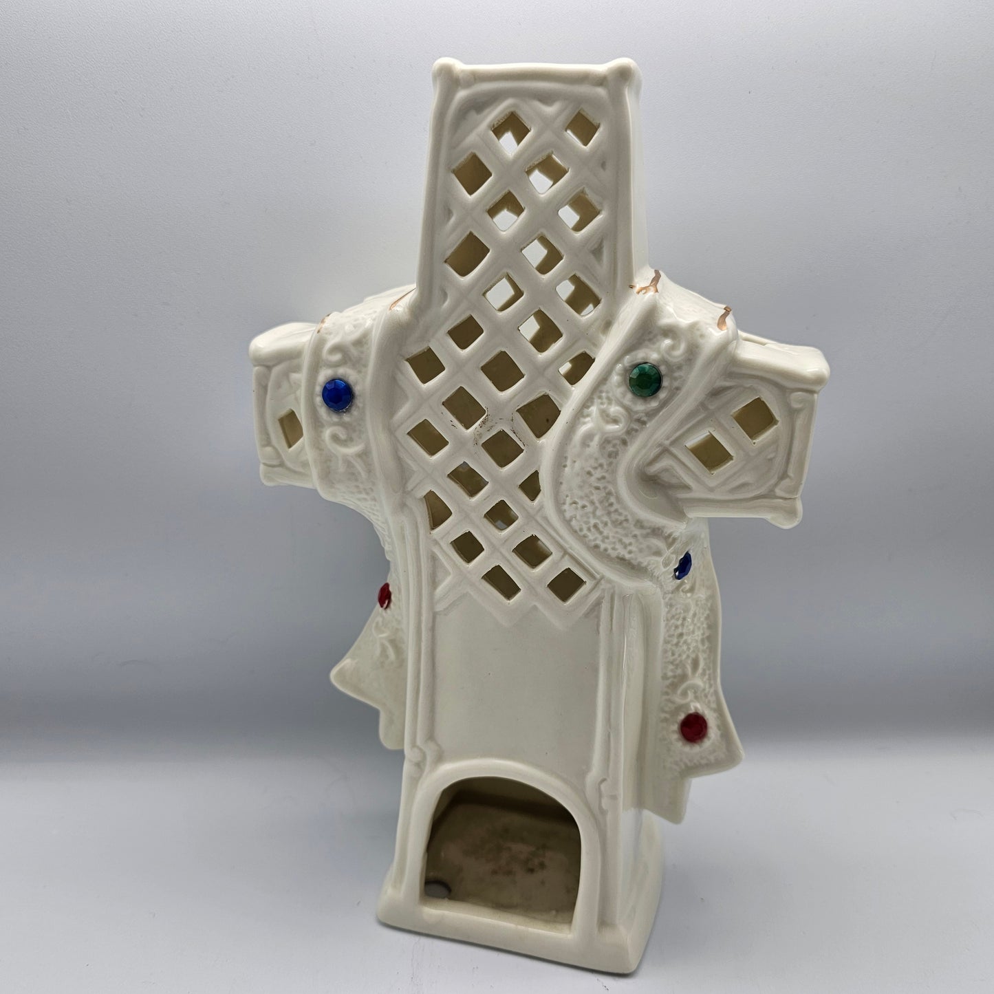 Ceramic Cross Votive Candle Holder