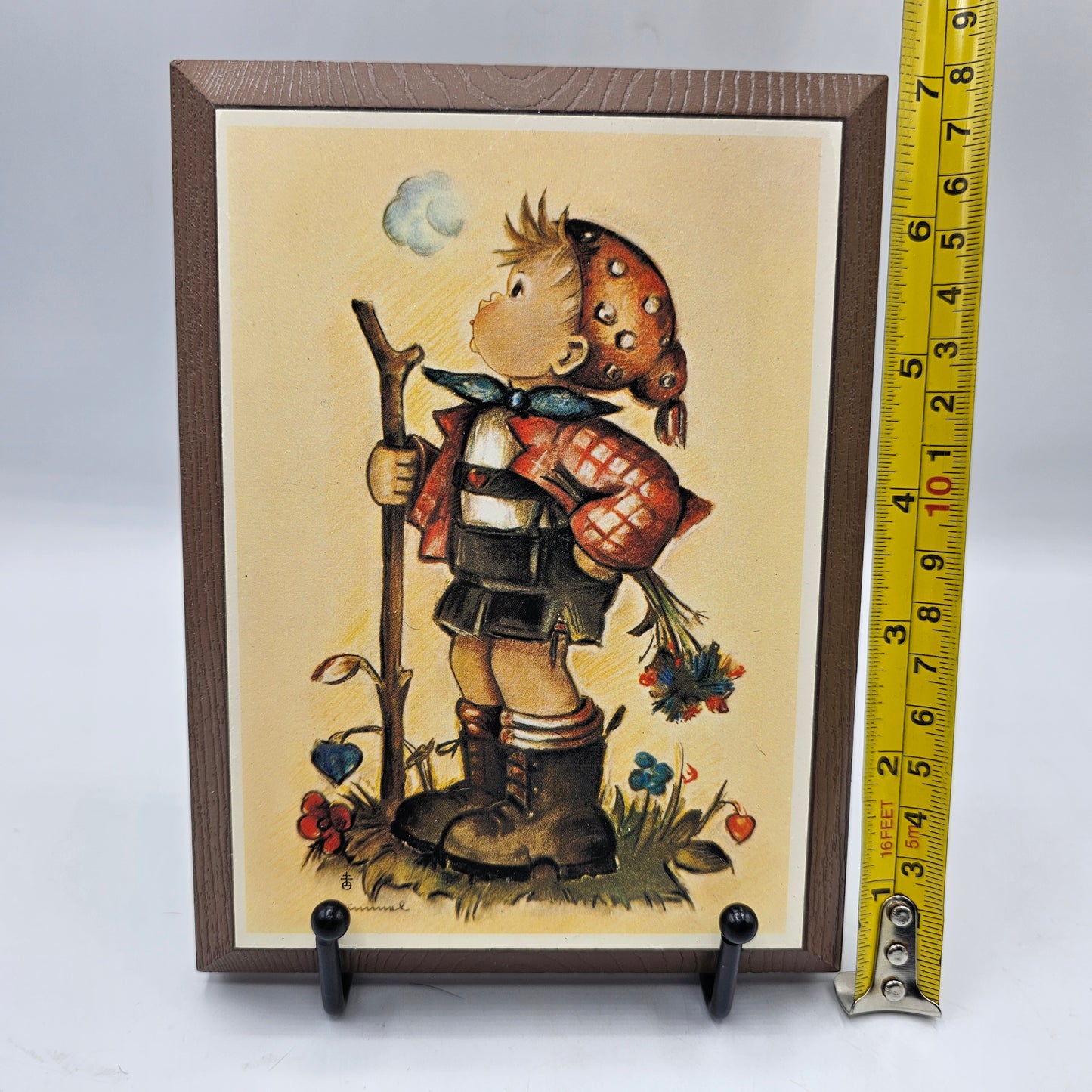 Vintage Hummel Plaque Boy with Flowers