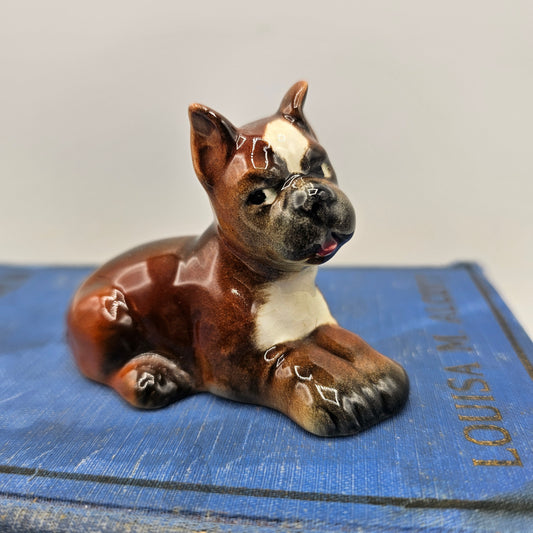 Porcelain Boxer Dog Puppy Figurine by Goebel