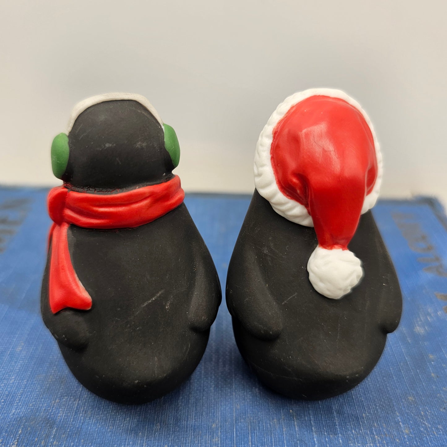 Christmas Penguin Salt and Pepper Shakers Ceramic