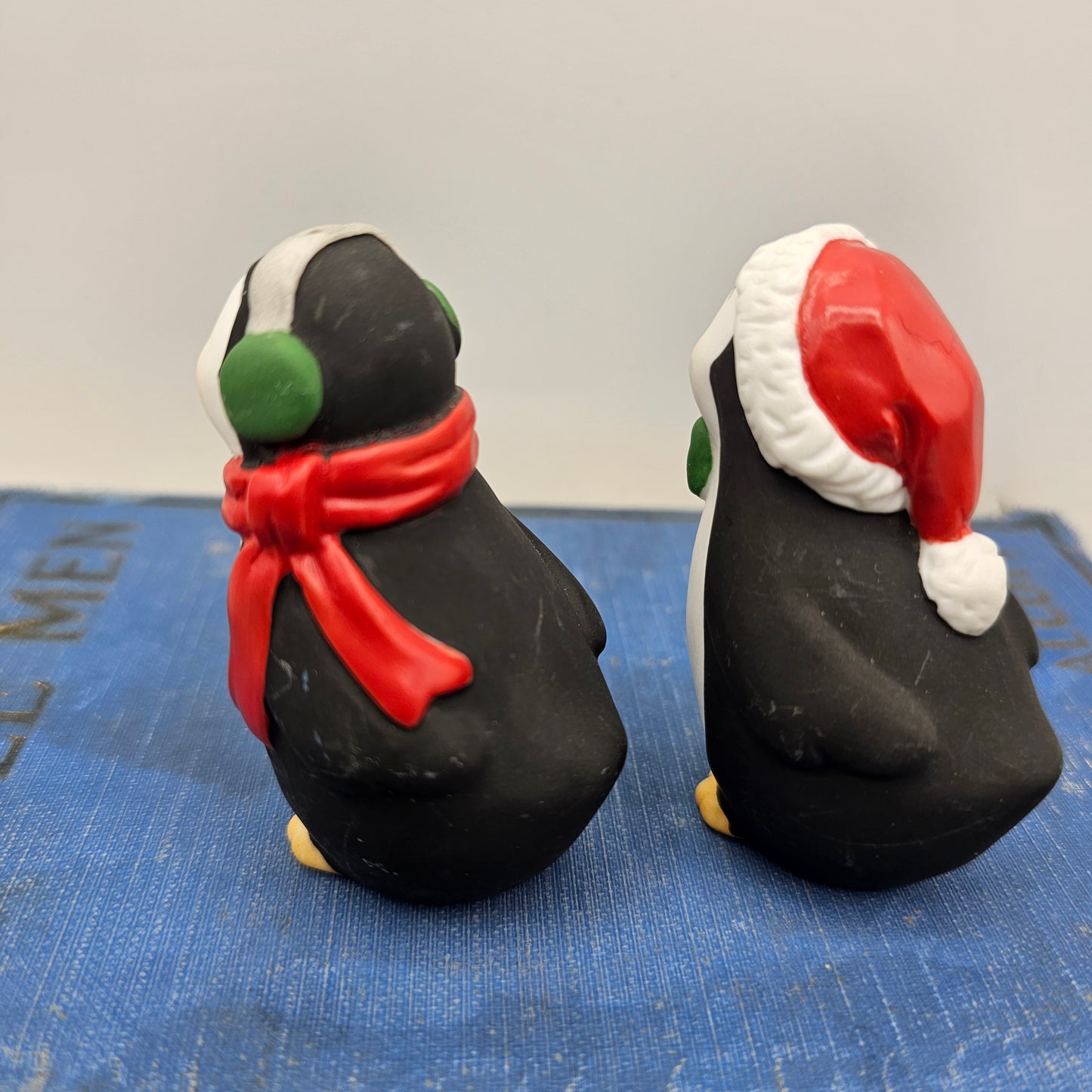 Christmas Penguin Salt and Pepper Shakers Ceramic