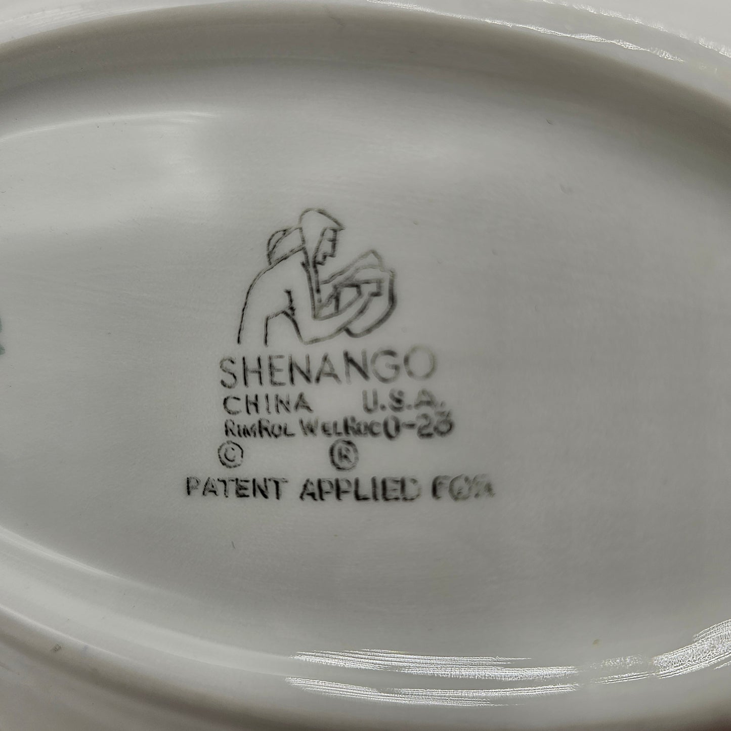 Vintage Shenango Restaurant Ware Oval Dish with Ivy Leaf Pattern