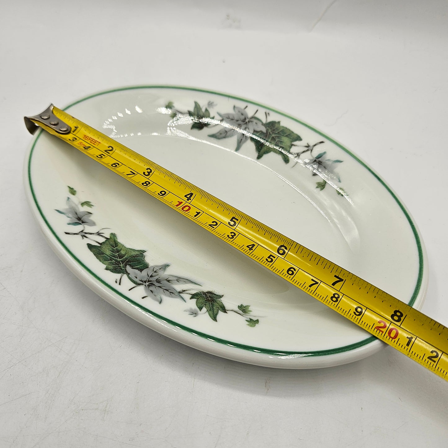 Vintage Shenango Restaurant Ware Oval Dish with Ivy Leaf Pattern