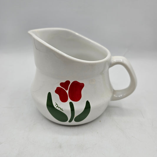 Vintage Nina by Treasure Craft Creamer with Red Flower