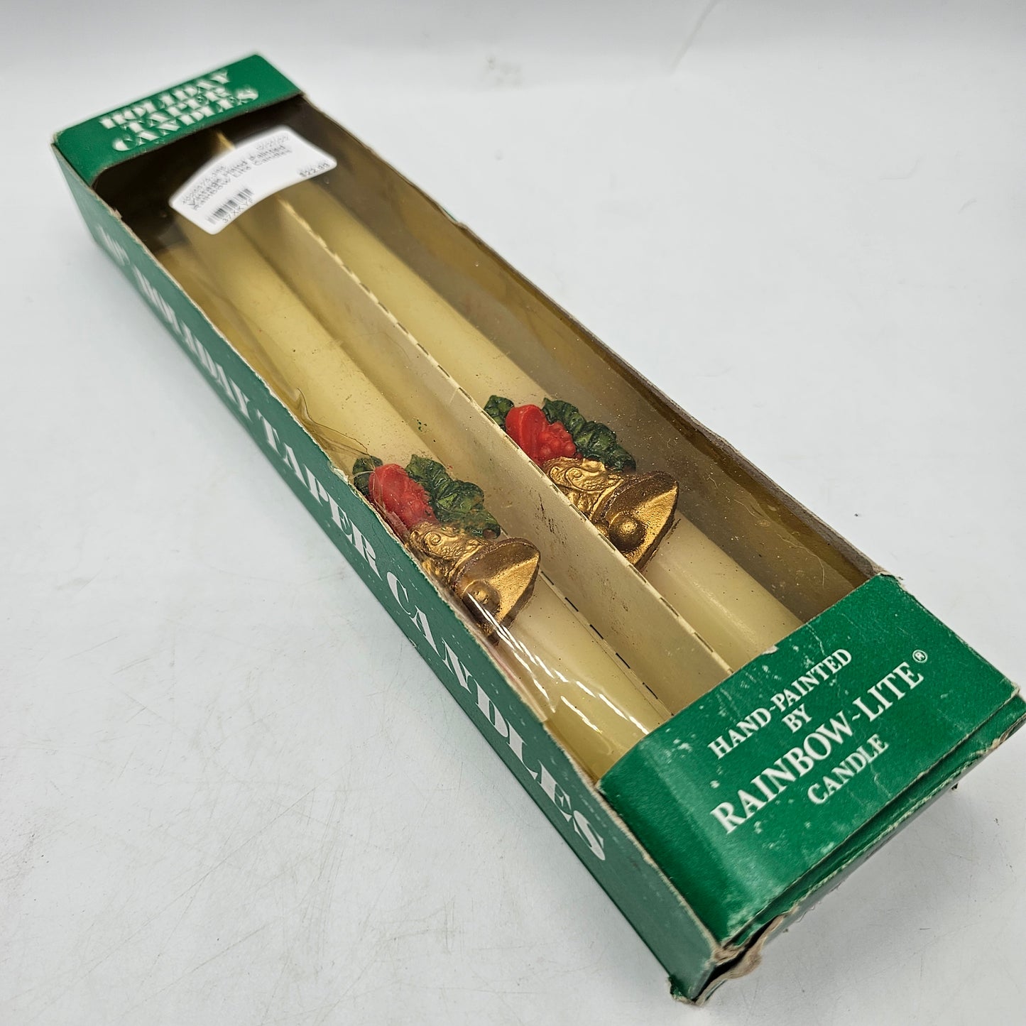 Vintage Christmas Jingle Bell Taper Candles 10"