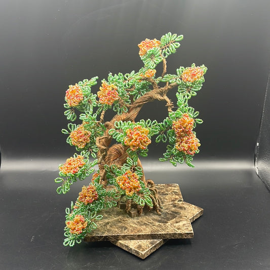 Artisan Copper Wire and Bead Bonsai Tree