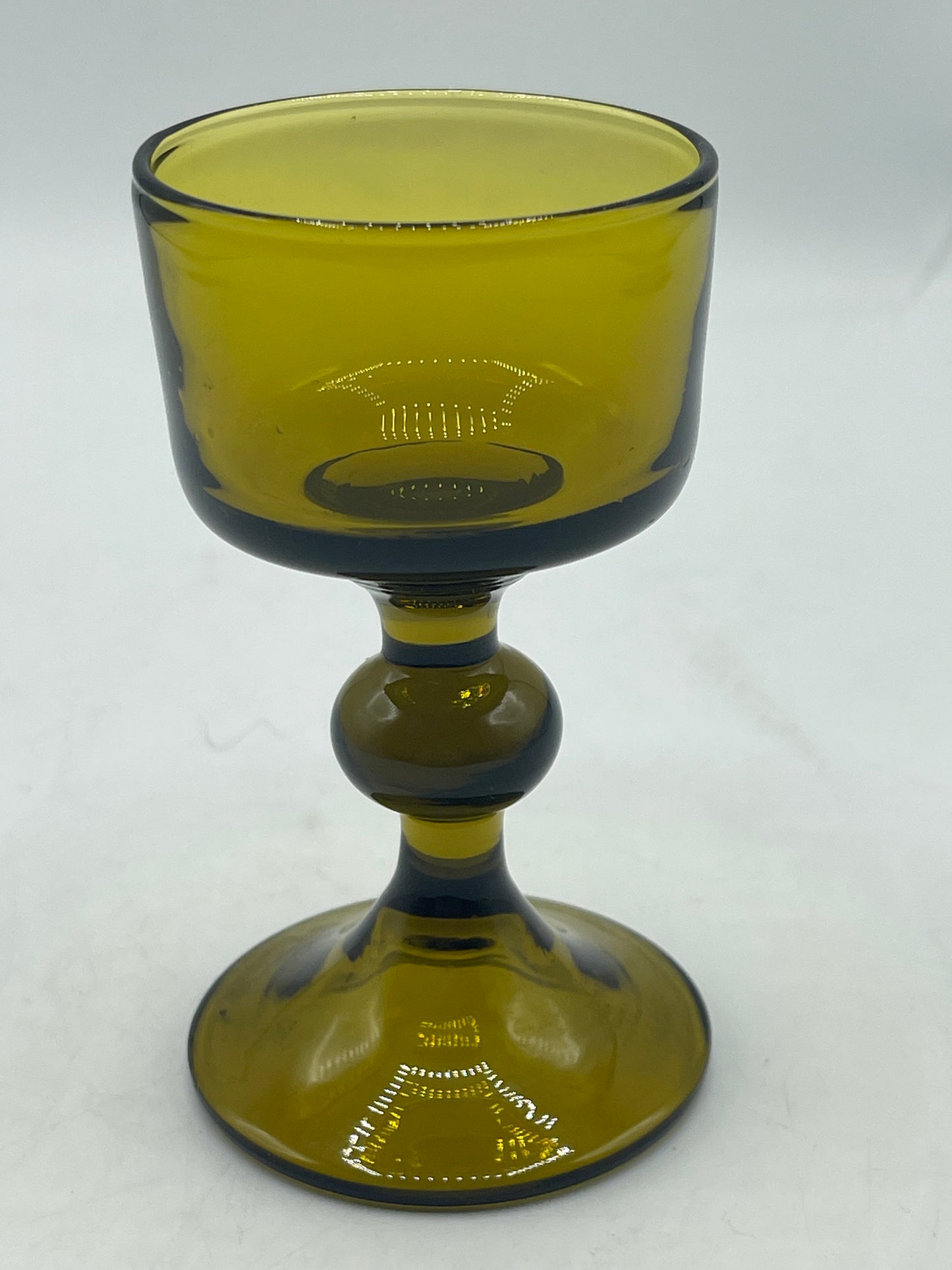 Vintage Art Deco Green Glass Candle Holder