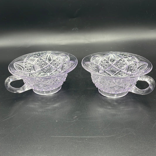 Vintage Purple "Sun Glass" Teacups - Set of 2