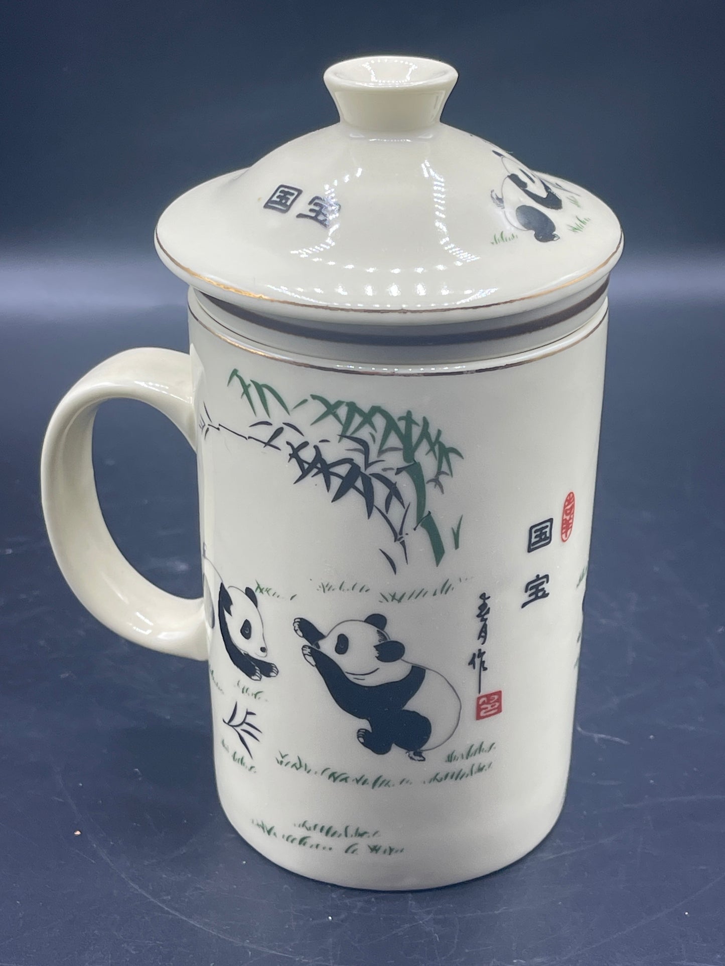 World Market Tea Infuser Mug with Pandas