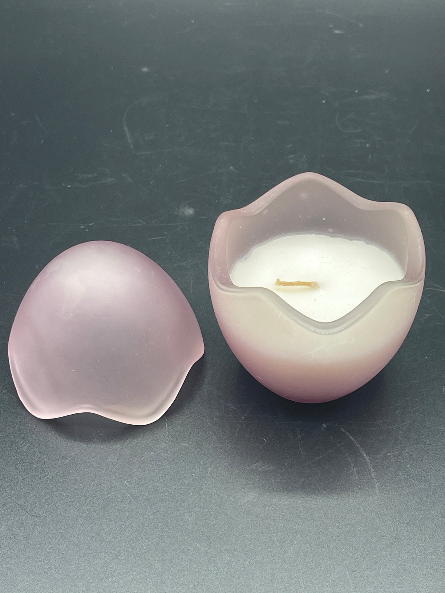 Pink Glass Egg Trinket with Candle