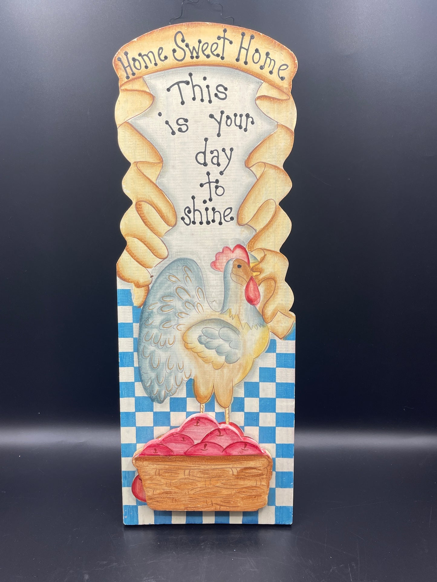 "Home Sweet Home" Rooster Wall Decor with Shelf