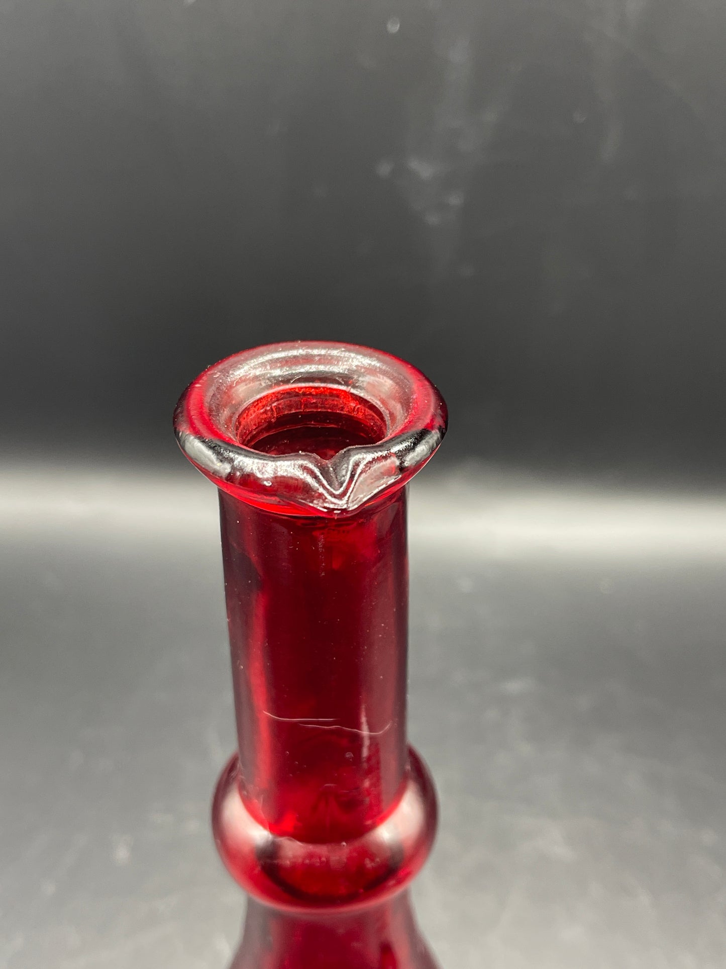 Red Decorative Glass Bottle with Stopper