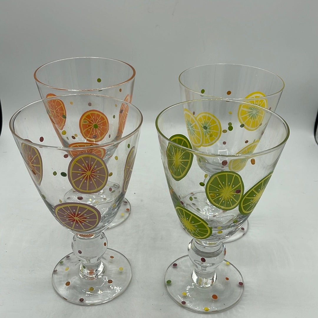 Laurie Gates Citrus Themed Drinking Glasses - Set of 4