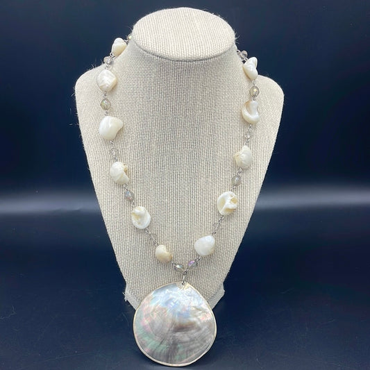 Seashell and Crystal Bead Necklace