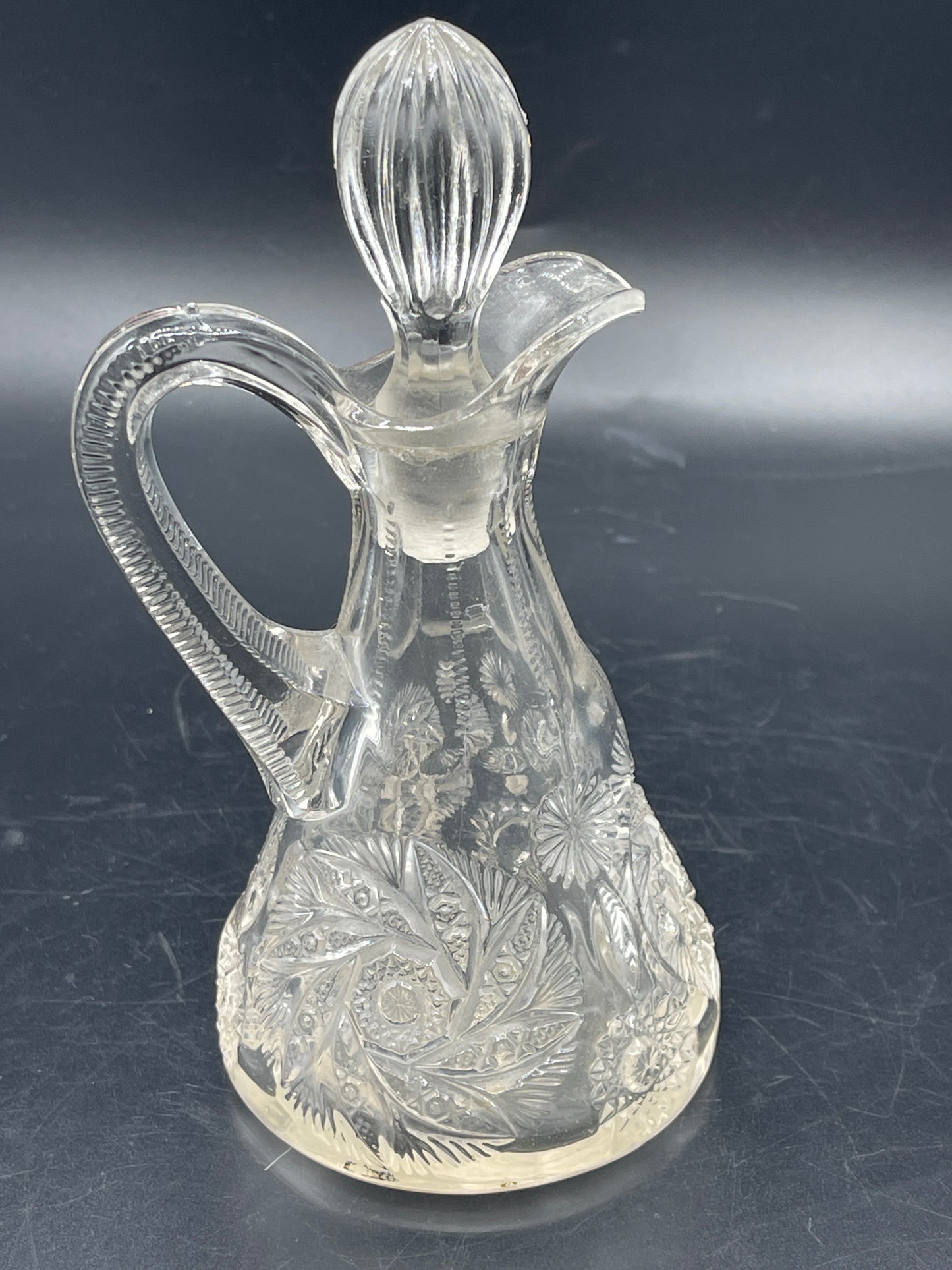 Antique Cut Glass Cruet with Stopper