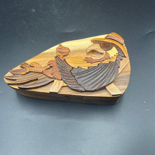 Wooden Puzzle Trinket Box - Crow