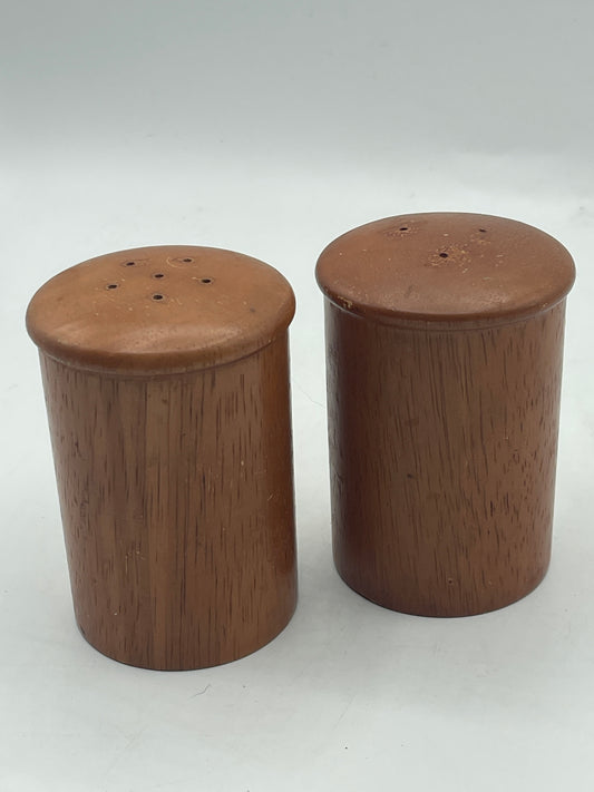 Vintage Teak Wood Salt and Pepper Shakers