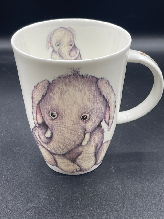 Animals Crossing by Roy Kirkham Bone China Mug with Elephants