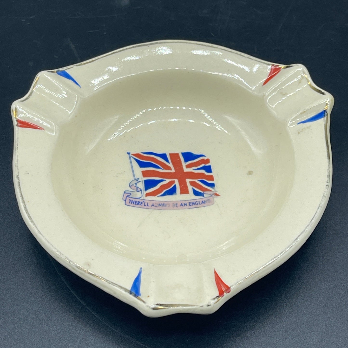 Vintage British "There'll Always Be an England" Ceramic Ashtray