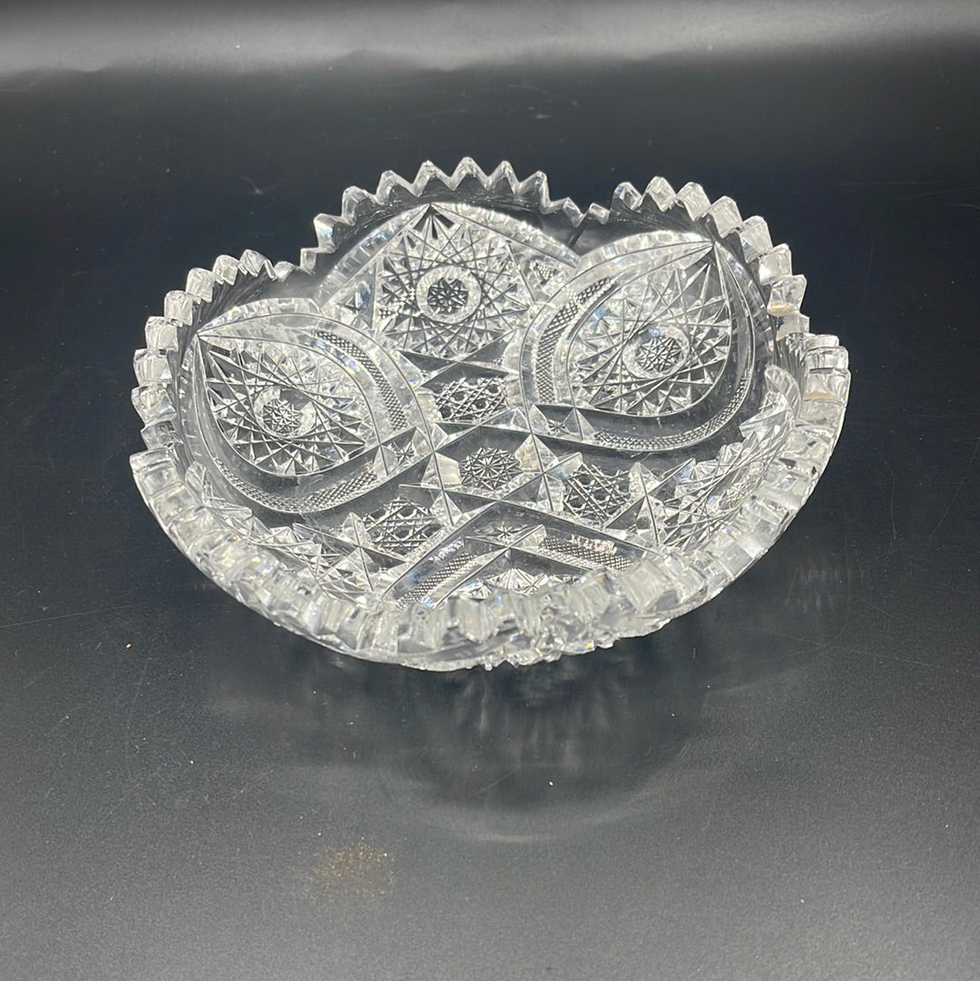 American Brilliant Crystal Trinket Dish