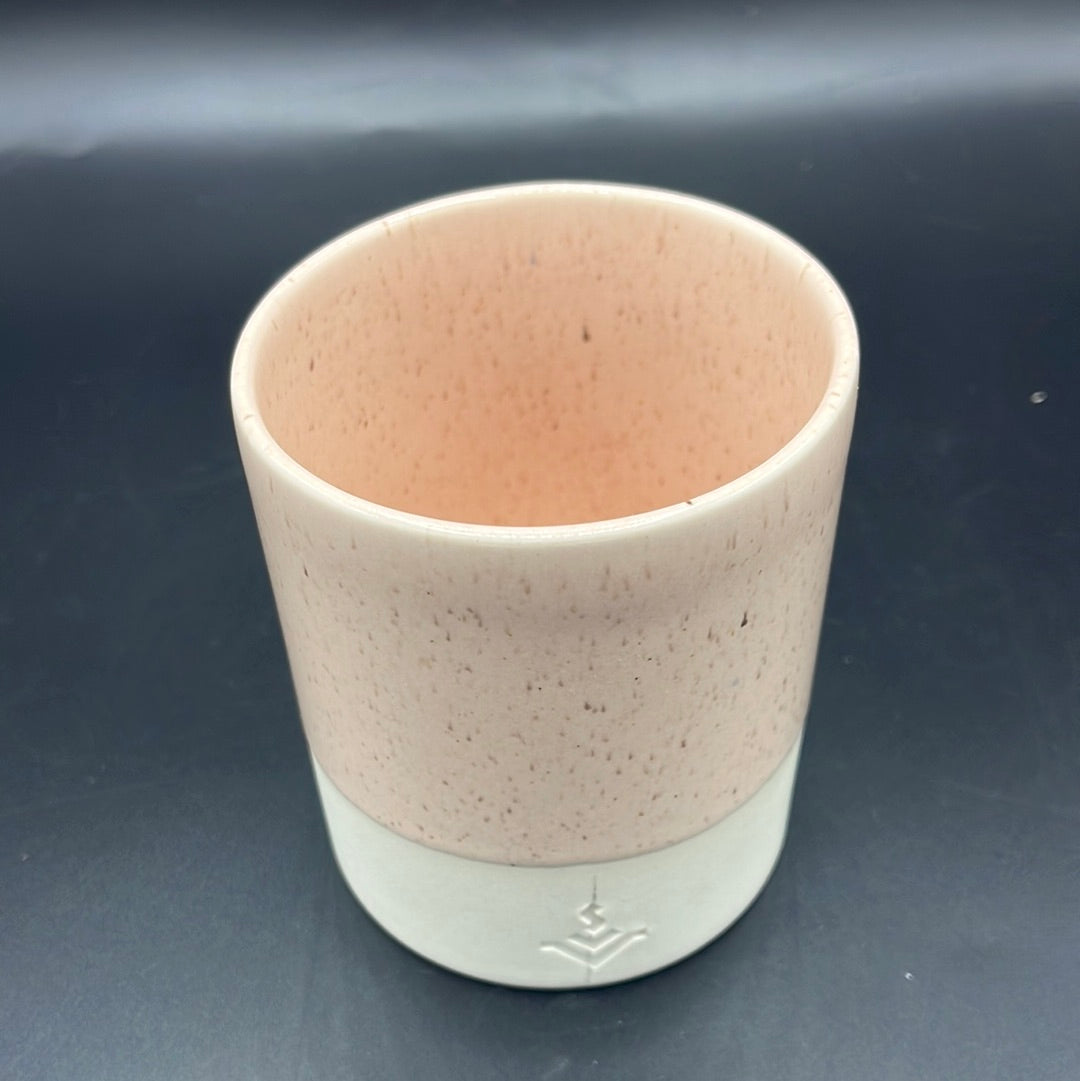 Tiny Badger Pink and Unglazed Ceramic Planter